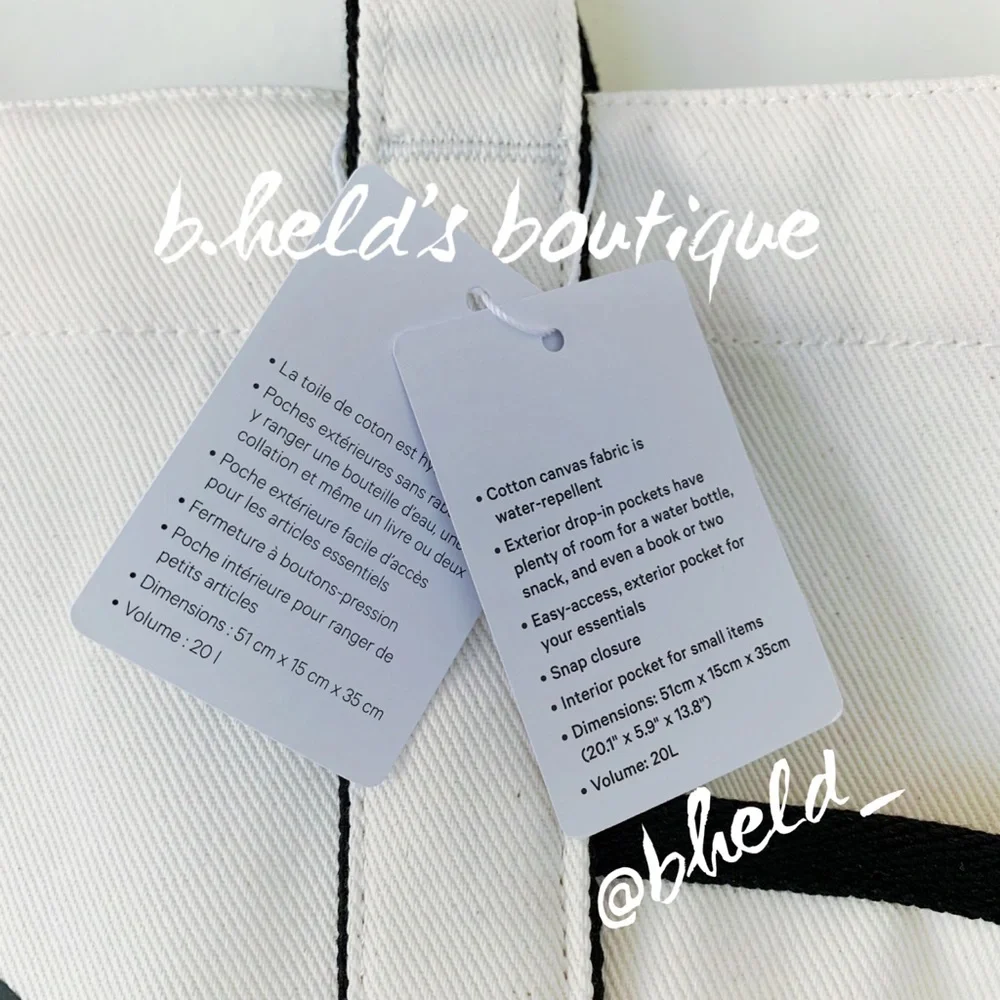 lululemon Daily Multi-Pocket Tote *Canvas Bag 20L in Natural/Black Brand New NWT